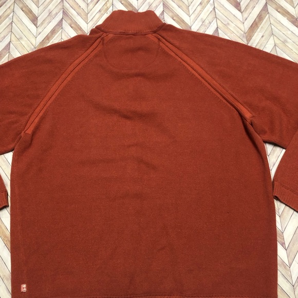 Tommy Bahama 1/4 Zip Pull Over Sweater Size XL. Copper Red. Mens - Picture 4 of 7